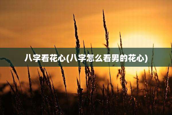 八字看花心(八字怎么看男的花心)