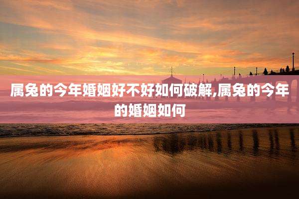 属兔的今年婚姻好不好如何破解,属兔的今年的婚姻如何
