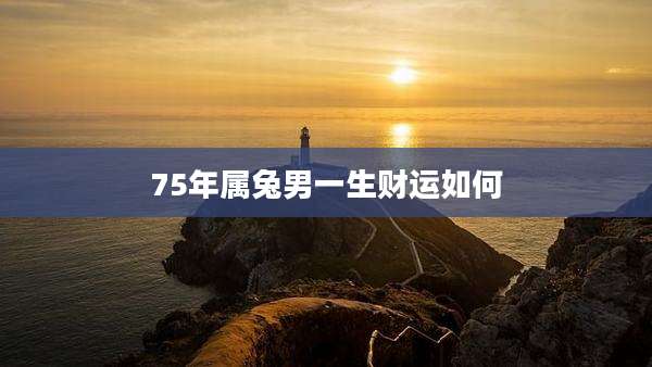 75年属兔男一生财运如何