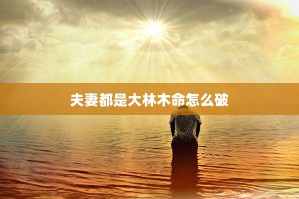 夫妻都是大林木命怎么破
