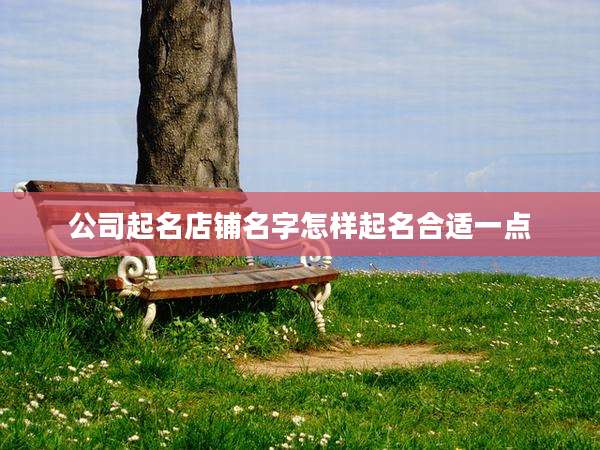 公司起名店铺名字怎样起名合适一点