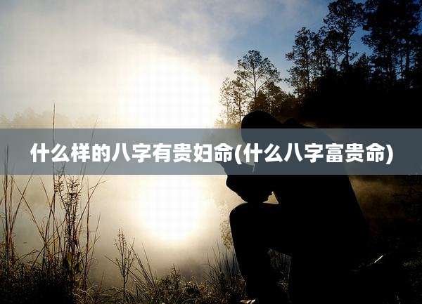 什么样的八字有贵妇命(什么八字富贵命)