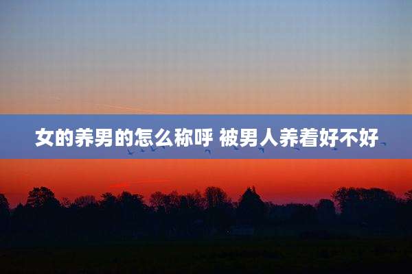 女的养男的怎么称呼 被男人养着好不好