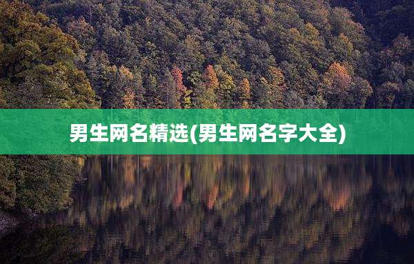 男生网名精选(男生网名字大全)