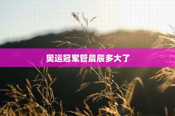 奥运冠军管晨辰多大了