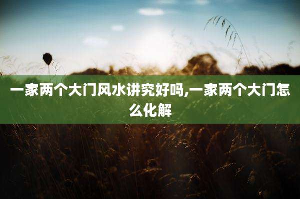 一家两个大门风水讲究好吗,一家两个大门怎么化解