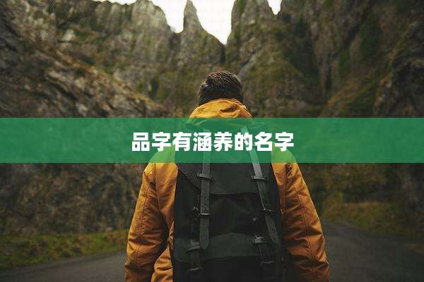 品字有涵养的名字