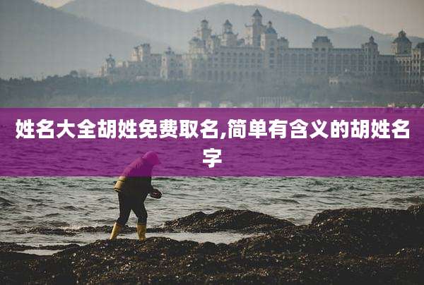 姓名大全胡姓免费取名,简单有含义的胡姓名字