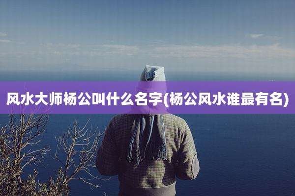 风水大师杨公叫什么名字(杨公风水谁最有名)