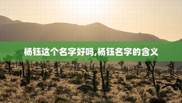 杨钰这个名字好吗,杨钰名字的含义