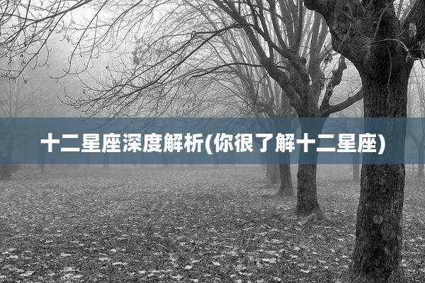 十二星座深度解析(你很了解十二星座)
