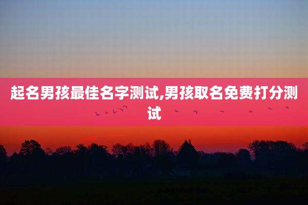 起名男孩最佳名字测试,男孩取名免费打分测试