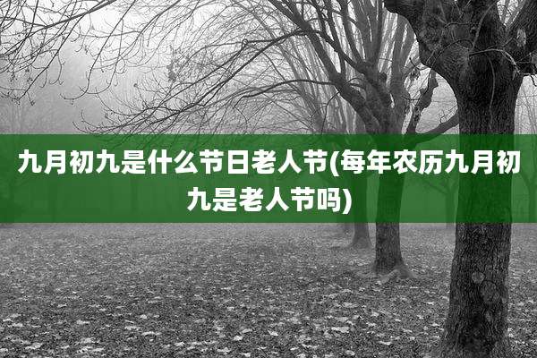 九月初九是什么节日老人节(每年农历九月初九是老人节吗)