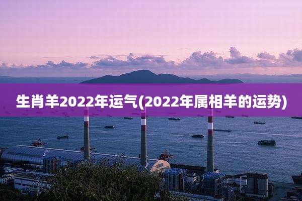生肖羊2022年运气(2022年属相羊的运势)