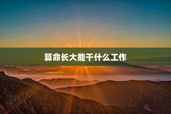 算命长大能干什么工作