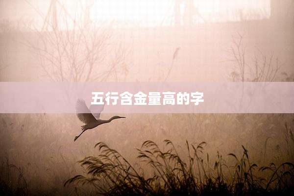 五行含金量高的字