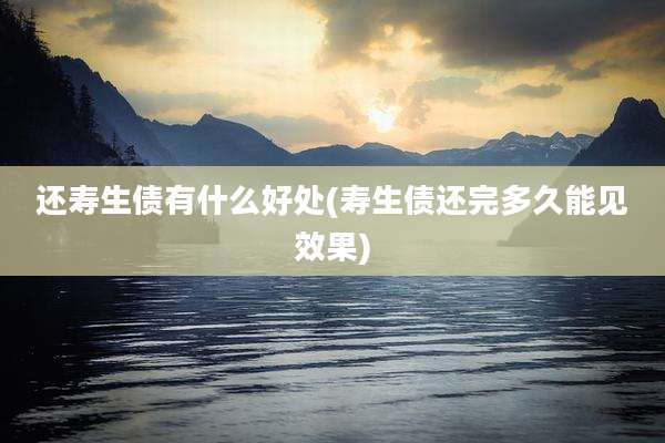 还寿生债有什么好处(寿生债还完多久能见效果)