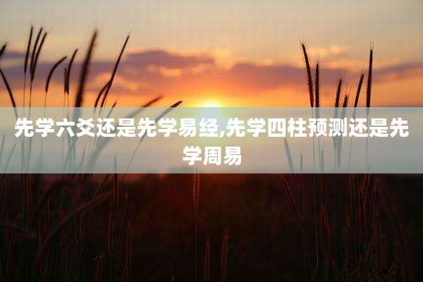 先学六爻还是先学易经,先学四柱预测还是先学周易