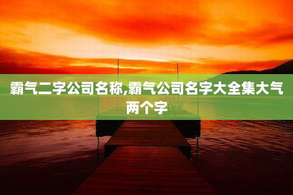 霸气二字公司名称,霸气公司名字大全集大气两个字