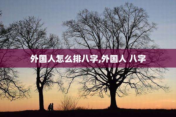 外国人怎么排八字,外国人 八字