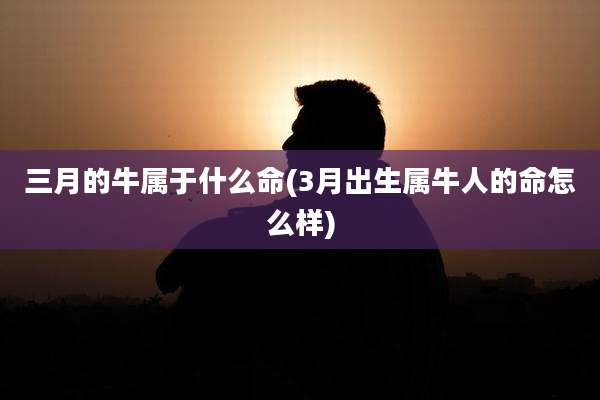 三月的牛属于什么命(3月出生属牛人的命怎么样)