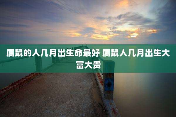 属鼠的人几月出生命最好 属鼠人几月出生大富大贵