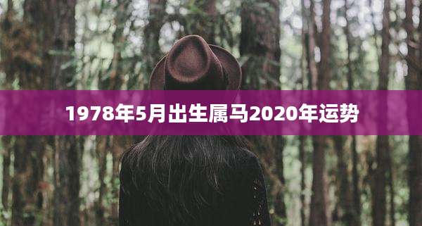 1978年5月出生属马2020年运势