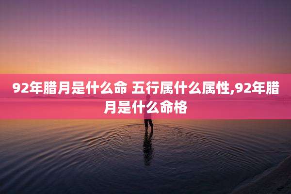 92年腊月是什么命 五行属什么属性,92年腊月是什么命格