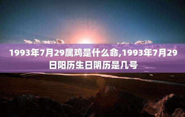 1993年7月29属鸡是什么命,1993年7月29日阳历生日阴历是几号