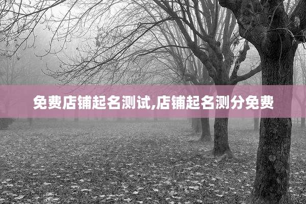 免费店铺起名测试,店铺起名测分免费