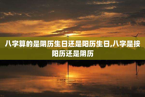八字算的是阴历生日还是阳历生日,八字是按阳历还是阴历