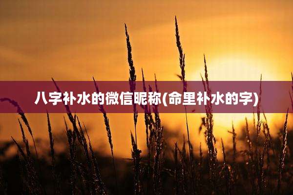 八字补水的微信昵称(命里补水的字)