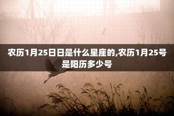 农历1月25日日是什么星座的,农历1月25号是阳历多少号