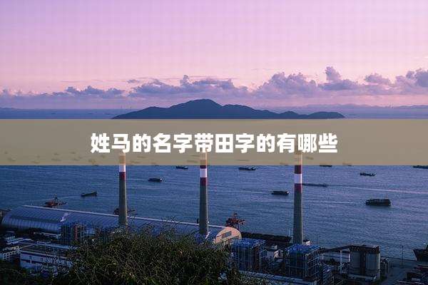 姓马的名字带田字的有哪些