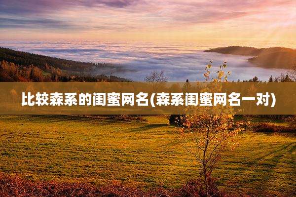 比较森系的闺蜜网名(森系闺蜜网名一对)