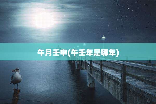 午月壬申(午壬年是哪年)