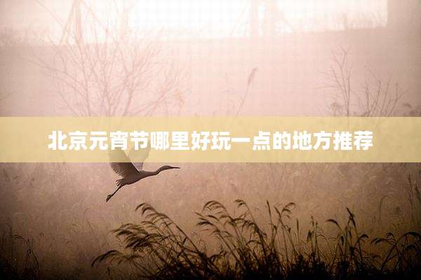 北京元宵节哪里好玩一点的地方推荐