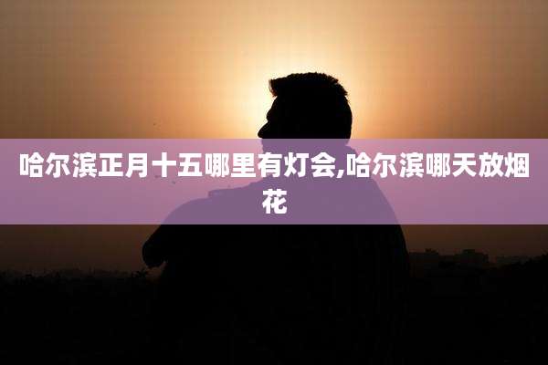 哈尔滨正月十五哪里有灯会,哈尔滨哪天放烟花