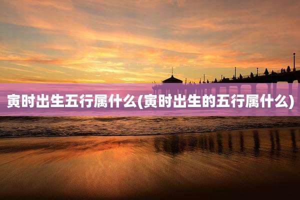 寅时出生五行属什么(寅时出生的五行属什么)
