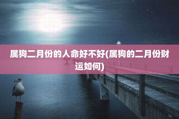 属狗二月份的人命好不好(属狗的二月份财运如何)