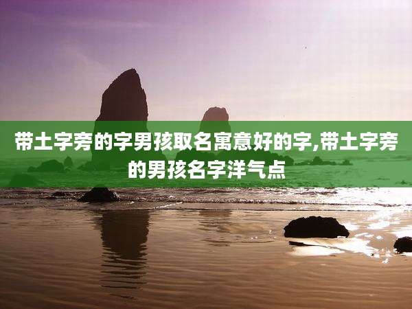 带土字旁的字男孩取名寓意好的字,带土字旁的男孩名字洋气点