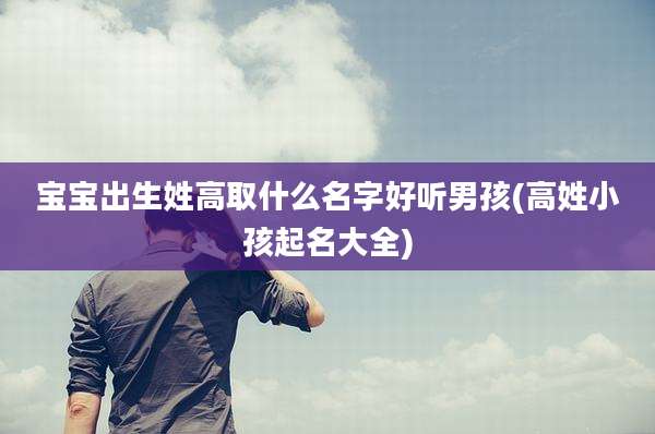 宝宝出生姓高取什么名字好听男孩(高姓小孩起名大全)