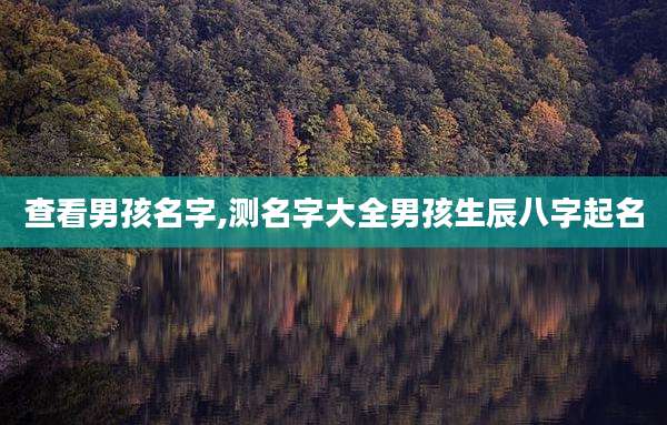 查看男孩名字,测名字大全男孩生辰八字起名