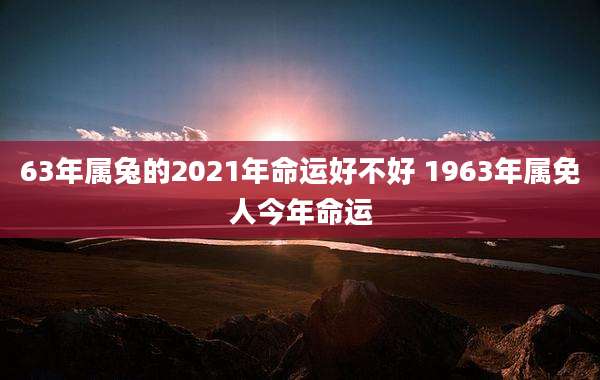 63年属兔的2021年命运好不好 1963年属免人今年命运