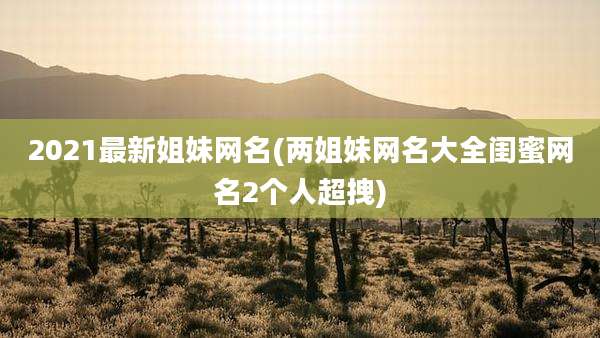 2021最新姐妹网名(两姐妹网名大全闺蜜网名2个人超拽)