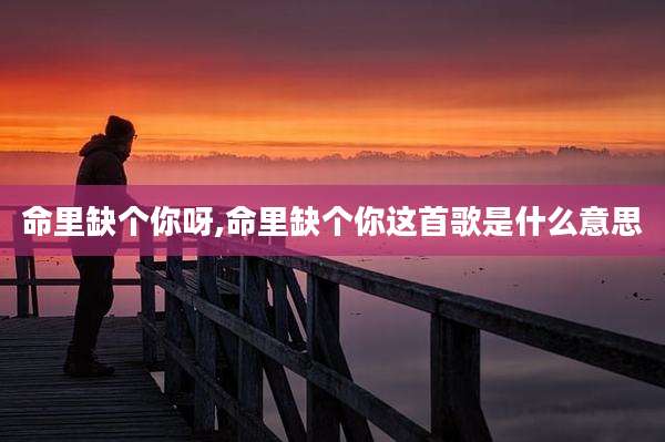 命里缺个你呀,命里缺个你这首歌是什么意思