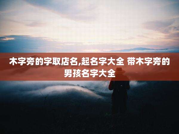 木字旁的字取店名,起名字大全 带木字旁的男孩名字大全