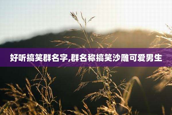 好听搞笑群名字,群名称搞笑沙雕可爱男生