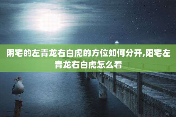 阴宅的左青龙右白虎的方位如何分开,阳宅左青龙右白虎怎么看