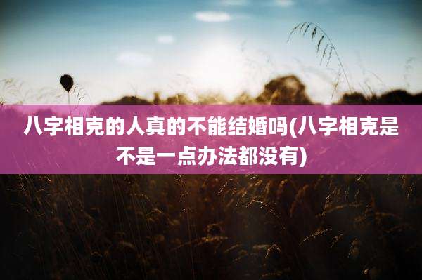 八字相克的人真的不能结婚吗(八字相克是不是一点办法都没有)